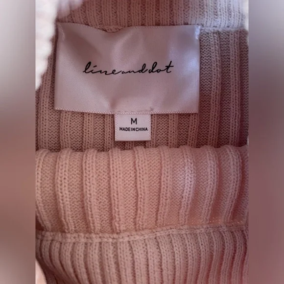 Line and Dot Cream Turtleneck Long Sleeve Sweater Dress - Picture 4 of 5